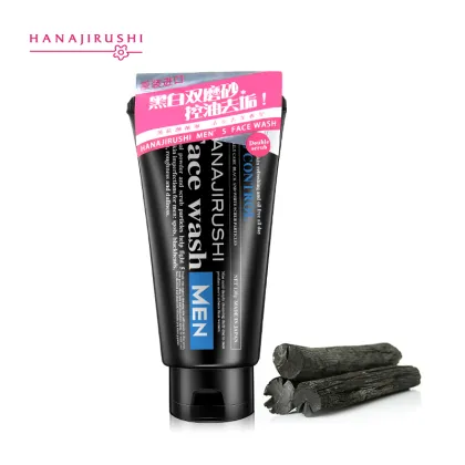 HANAJIRUSHI Oil Control Face Wash For Men Limpiador Facial Cleanser Skin Balancing Moisture Cleaning Pores Men`s skin care 130g