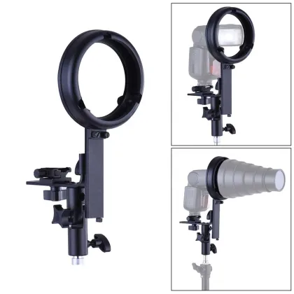 L Bracket Speedlight Speedlite Flash Mount with Bowens Adapter for Softbox & Reflectors