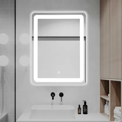 Bathroom Mirror with LED Light and Bluetooth - Custom Rectangular Blanco Espejo de Bano