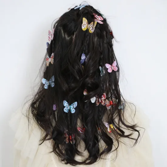 African Kids Children Colorful Butterfly Cuffs Loc Jewelry Hair Beads For Dreadlock Braiding Hair Extension