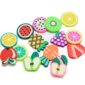 15-20mm Polymer Clay Fruit Slice Strawberry Kiwi  Flat Back  Slices For  Earrings Charms Paste Hairpin  DIY