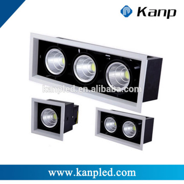 Single Head Two Heads Three Heads Commercial Square 20W Led Grille Ceiling Light