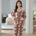 Pyjama für Frauen warmer Samt Herbst und Winter