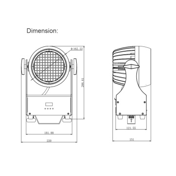 1800k~3200k warm color fresnel blinder light 100w