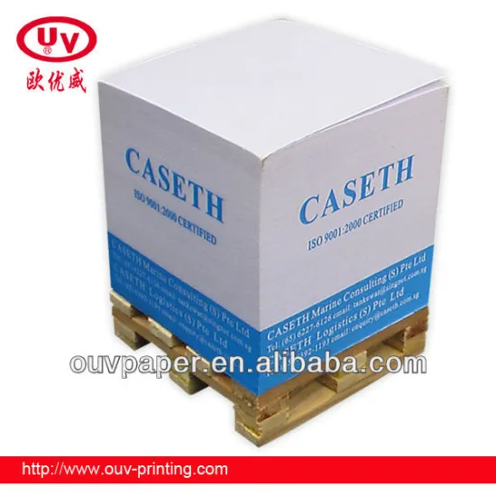 Sticky note cubes side printing with wooden pallet paper note cube