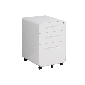 Fireproof Metal File Cabinet with 3 Drawers, Wheels, and Portable Storage