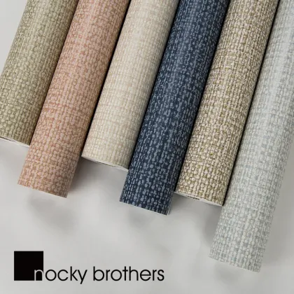 Contemporary Flaxen Non-Woven Wallpaper for Living Room TV Wall