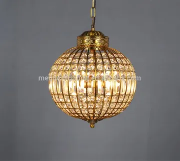 Large solid brass square orb crystal chandelier