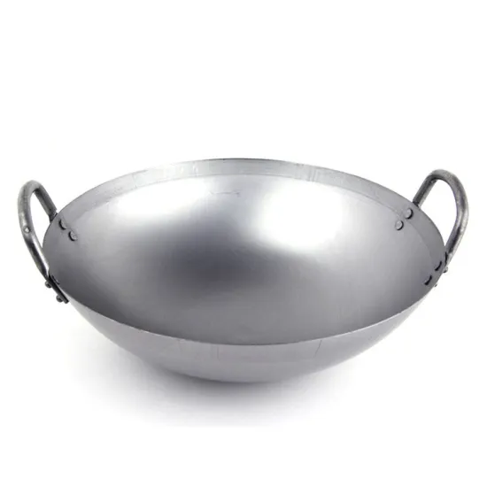 Wholesale Jiahe Carbon Steel Non-Stick Wok with Double Metal Handle for Induction Cooker