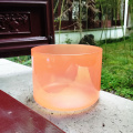 Q're Light Transparent Orange Singing Bowl 432 HZ Crystal Singing Bowls For Healing