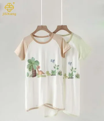 Cute girls printed short-sleeved dress