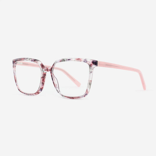 Square bevel Acetate Women's Optical Frames