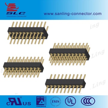 1.27mm pitch 10pin single row straight machine round pin header connector