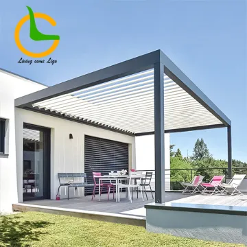 Outdoor Automatic Waterproof Louvered Patio Gazebo with Easy Installation