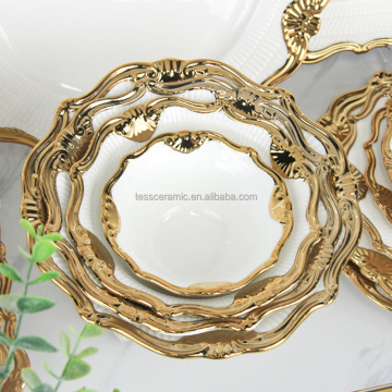 Gold Rim Small Yogurt Bowl - Lightweight Luxury Ceramic Tableware