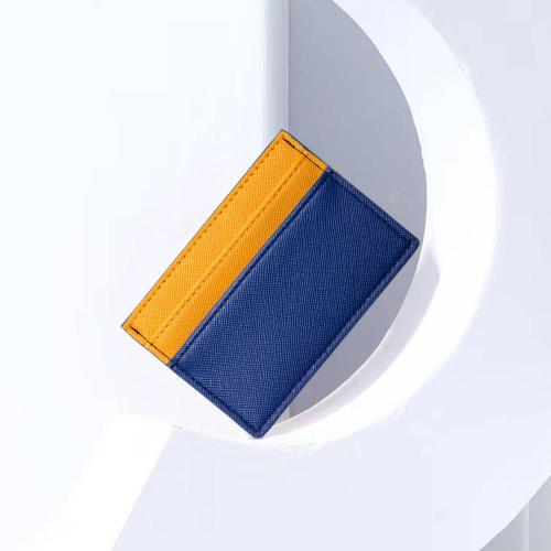 Blue and yellow Colors Combined Compact card holder