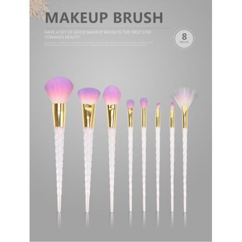 2021 Ny ankomst 8st Plasthandtag Makeup Brush Kit Anpassad din logotyp