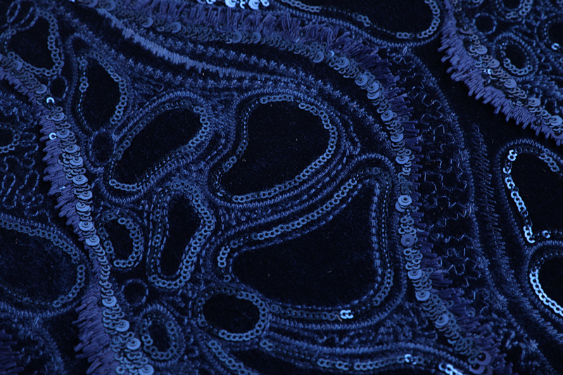 Sequins Velvet Embroidery Fabric