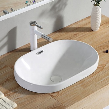 China Wholesale Luxury Oval Ceramic Bathroom Vanity Wash Basin Price
