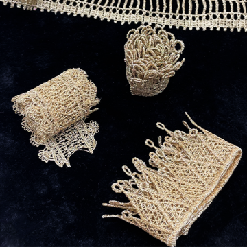 Wholesale Recyclable Polyester Wedding Lace with Water-Soluble Edge Trim