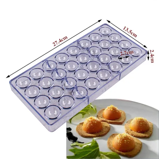 Hot Sale Polycarbonate Chocolate Candy Mould Semi-sphere Cake Tools Baking Mold