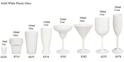 White Plastic 12oz Beer Glass - Outdoor SAN PC Beer Cup