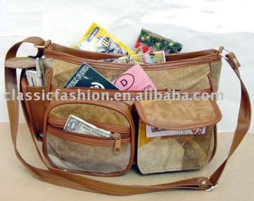 Patchwork leather shoulder bag