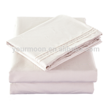 China supplier 100% cotton embroidery bed sheet set with various colors
