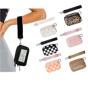 BSCI Factory Supply Iris Pouch Wristlet - Dual Pouch Credit Card Holder & Coin Bag for Travel