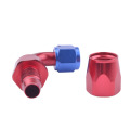 ESPEEDER AN10 Hose End 90 Degree Fitting Adapter Hose End Oil Fuel Reusable Red&Black Anoized Aluminum Swivel Elbow Fitting