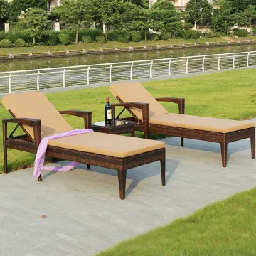 Hot Selling beach sun lounger outdoor rattan poolside lounge chair sun loungers outdoor sun lounger