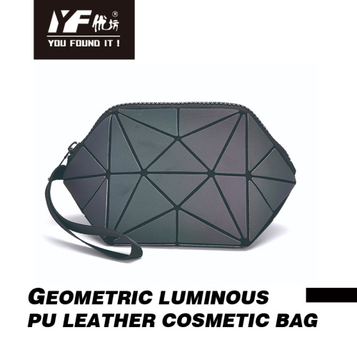 Hand Bag For Girls Cosmetic bag travel portable beauty girl women custom logo black zipper leather makeup storage bag Supplier