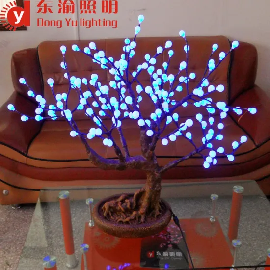 indoor or outdoor decoration blue light fruit artificial bonsai trees for sale