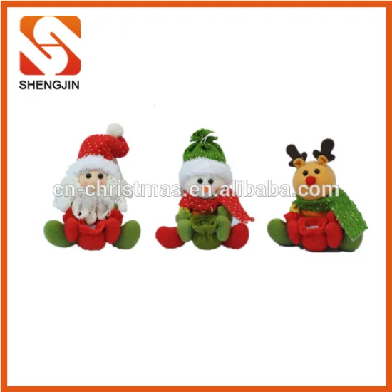 SJ-L6114 Christmas ornaments stuffed santa clause dolls/Christmas tree decoration toys