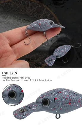 LETOYO 5cm Crank Bait Fishing Lure 3.2g Artificial Hard Baits Crank Bait Wobbler