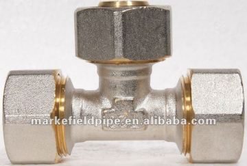 Brass compression fitting for al pex pipes