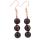 Healing Crystal Beads Dangle Earrings for Women 10MM Stone Drop Hook Eardrop with Copper Wire Wrapped