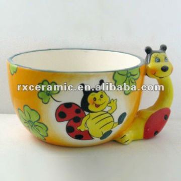 animal design ceramic bowl with animal handle-ladybird