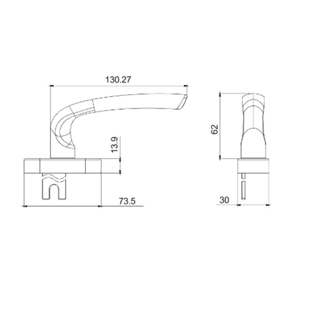 Aluminum Casement Window and Door Handles Drawing