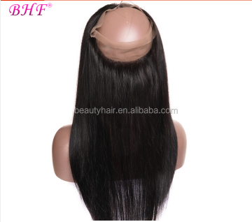 Straight Brazilian Virgin Hair Lace Frontal Closure With 3 Bundles Human Hair Weave 360 Lace Band Frontal Closure With Baby Hair