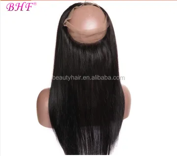 Straight Brazilian Virgin Hair Lace Frontal Closure With 3 Bundles Human Hair Weave 360 Lace Band Frontal Closure With Baby Hair