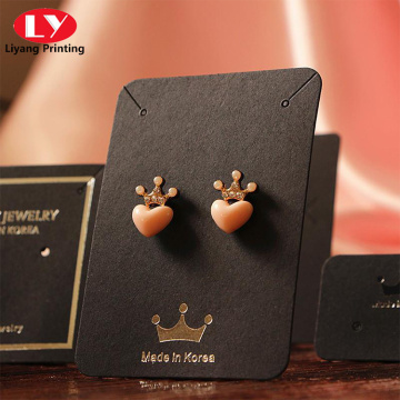 Fashion Black Bronzing Logo Earring Card