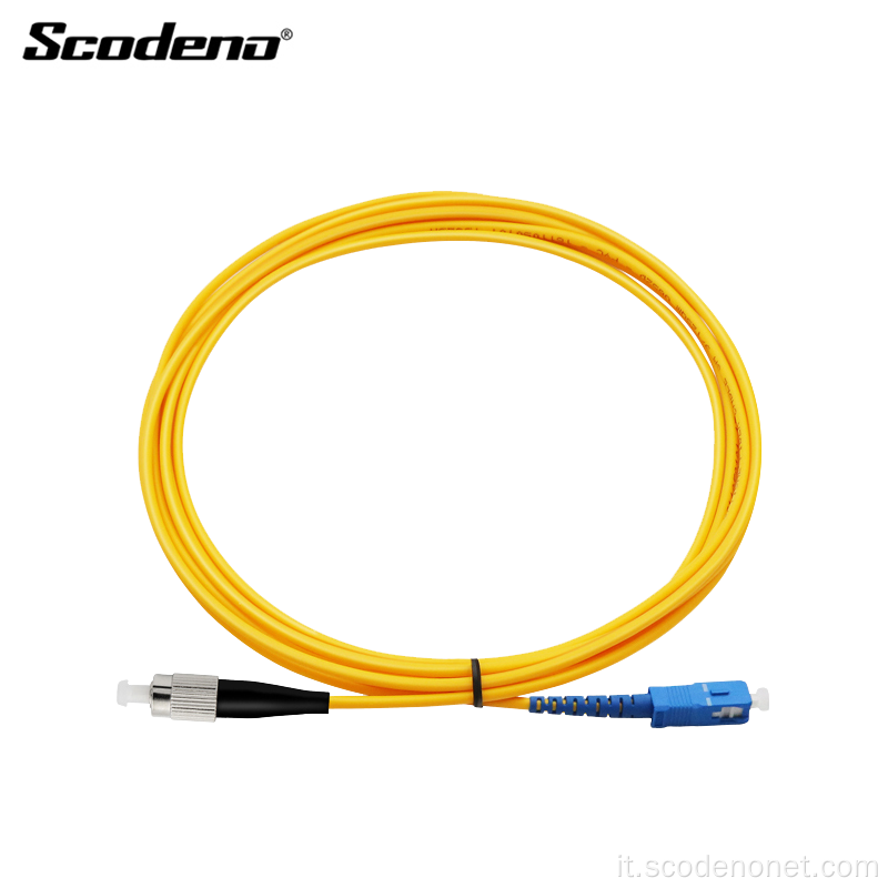 Patch cord in fibra ottica di rete Scodeno Simplex e Duplex SC-FC per la comunicazione dei dati