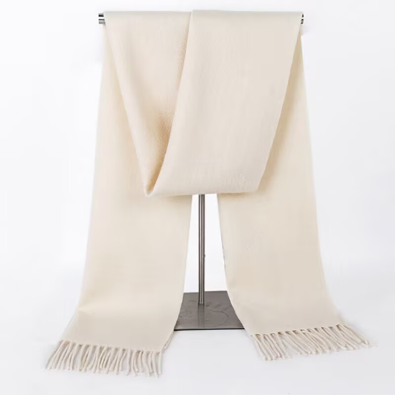100% Wool Scarf - Men and Women Winter Warm Soft Luxurious Solid Colors