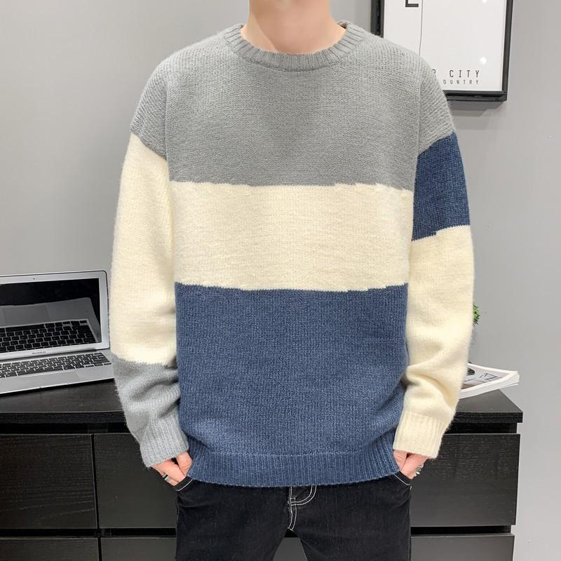 Mens Striped Pullover Sweater