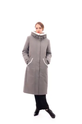 women's coat Women's extra long slanted pocket coat