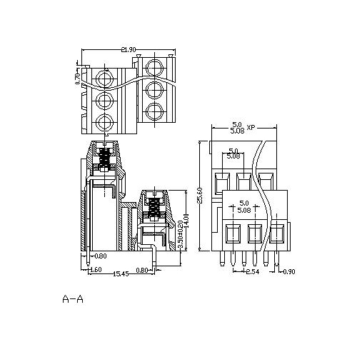 AT500-5.0／5.08XX-A PCB Screw Terminal Block Pitch5.0／5.08 