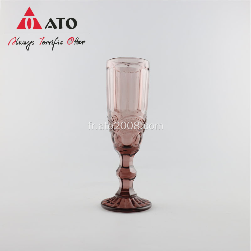 gobelets de verre de champagne violet de mariage