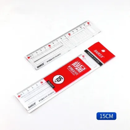 Baoke Plastic Transparent Ruler Set - Custom Drawing & Multifunctional