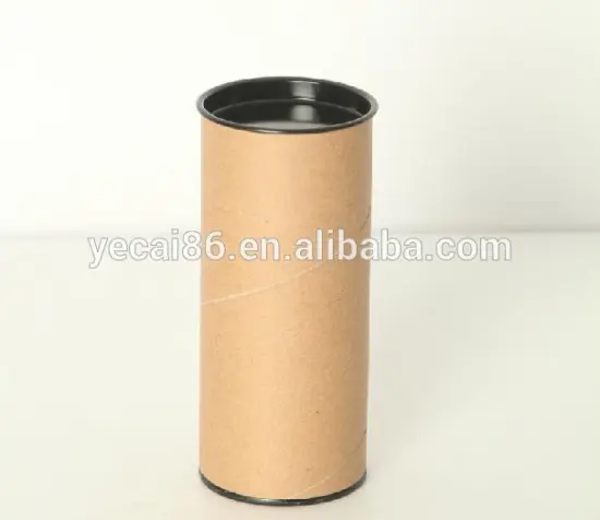Biodegradable Paper Printing Packing Wine boxes Tube Cylinder with metal lid